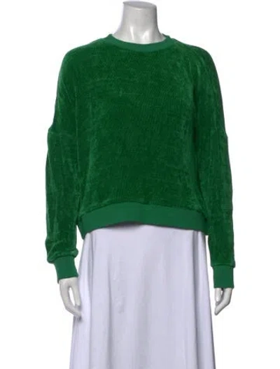 Pre-owned Tibi Crew Neck Long Sleeve Sweatshirt In Green