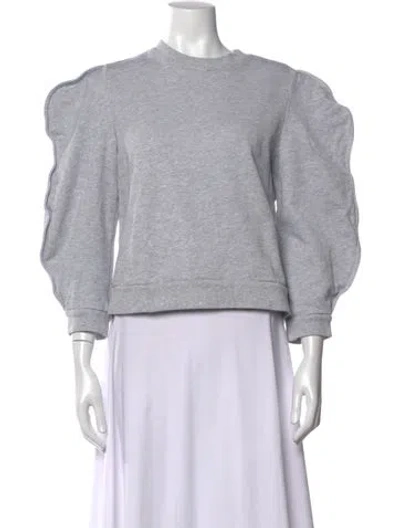 Pre-owned Tibi Crew Neck Long Sleeve Sweatshirt In Grey