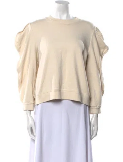 Pre-owned Tibi Crew Neck Long Sleeve Sweatshirt In Neutral