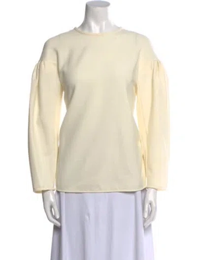 Pre-owned Tibi Crew Neck Long Sleeve Sweatshirt In White
