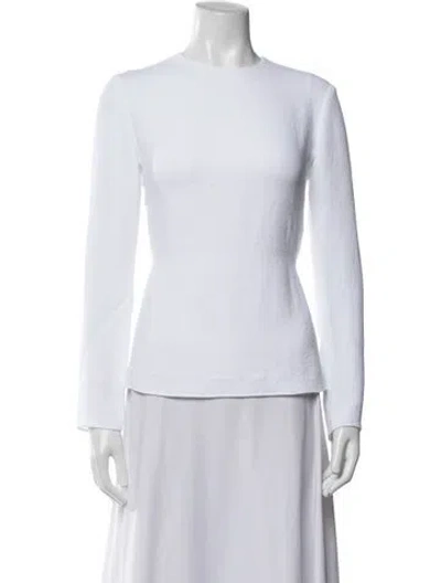 Pre-owned Tibi Crew Neck Long Sleeve Sweatshirt In White