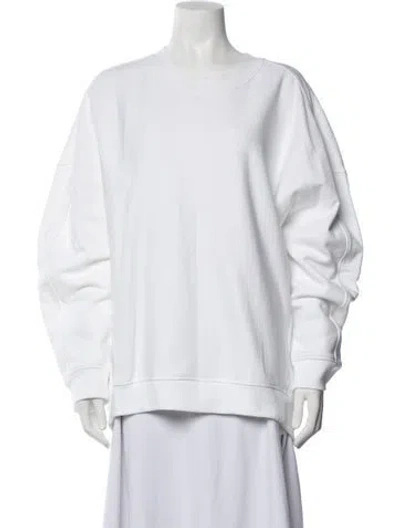 Pre-owned Tibi Crew Neck Long Sleeve Sweatshirt In White