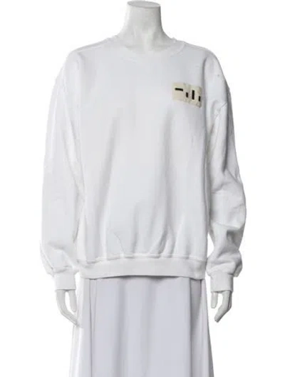 Pre-owned Tibi Crew Neck Long Sleeve Sweatshirt In White