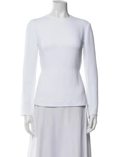 Pre-owned Tibi Crew Neck Long Sleeve Sweatshirt In White