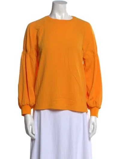 Pre-owned Tibi Crew Neck Long Sleeve Sweatshirt In Yellow
