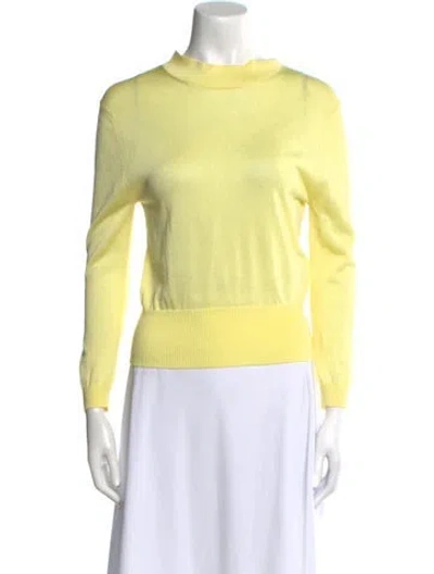 Pre-owned Tibi Crew Neck Long Sleeve Sweatshirt In Yellow
