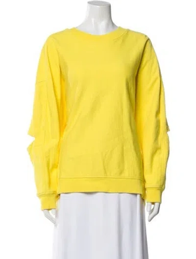 Pre-owned Tibi Crew Neck Long Sleeve Sweatshirt In Yellow