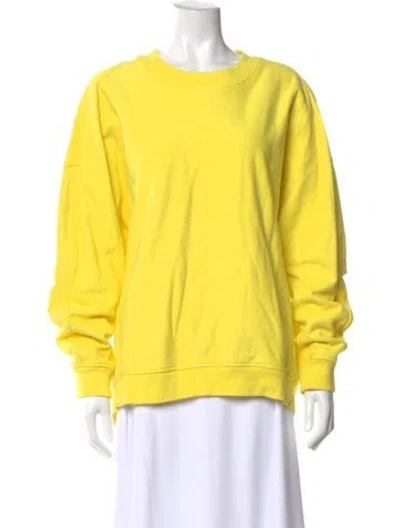 Pre-owned Tibi Crew Neck Long Sleeve Sweatshirt In Yellow
