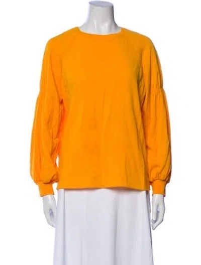 Pre-owned Tibi Crew Neck Long Sleeve Sweatshirt In Yellow