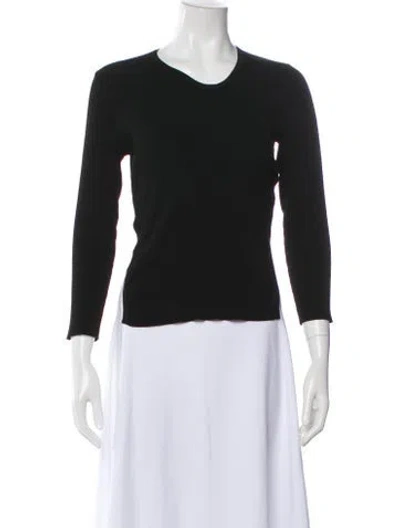 Pre-owned Tibi Crew Neck Long Sleeve Top In Black
