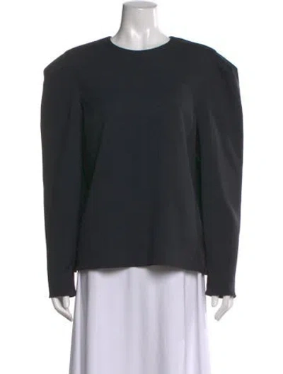 Pre-owned Tibi Crew Neck Long Sleeve Top In Black