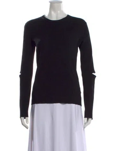Pre-owned Tibi Crew Neck Long Sleeve Top In Black