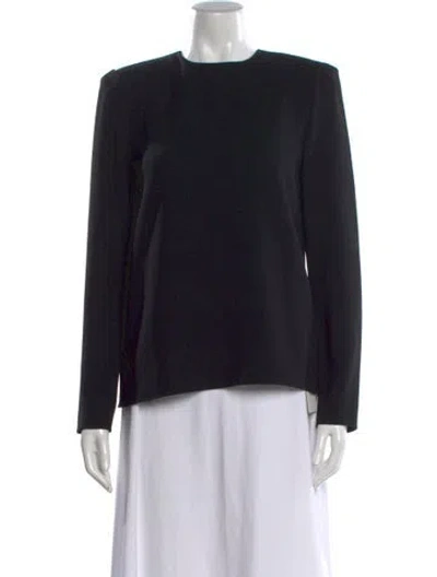 Pre-owned Tibi Crew Neck Long Sleeve Top In Black