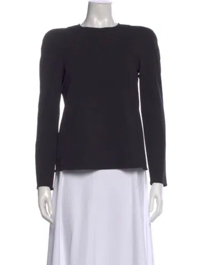 Pre-owned Tibi Crew Neck Long Sleeve Top In Black