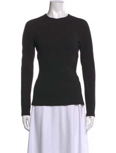 Pre-owned Tibi Crew Neck Long Sleeve Top In Black