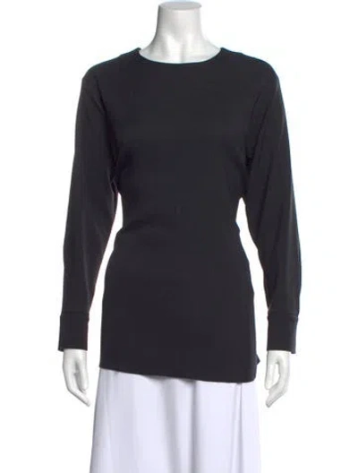 Pre-owned Tibi Crew Neck Long Sleeve Top In Black