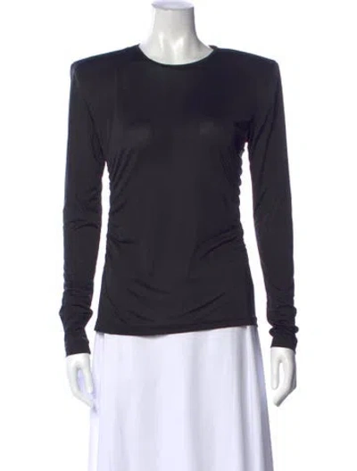 Pre-owned Tibi Crew Neck Long Sleeve Top In Black