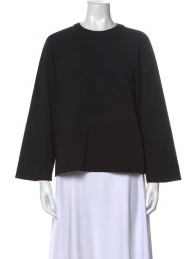 Pre-owned Tibi Crew Neck Long Sleeve Top In Black