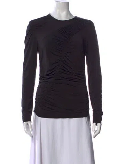 Pre-owned Tibi Crew Neck Long Sleeve Top In Black