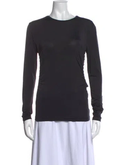 Pre-owned Tibi Crew Neck Long Sleeve Top In Black