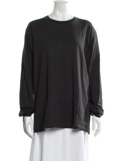 Pre-owned Tibi Crew Neck Long Sleeve Top In Black