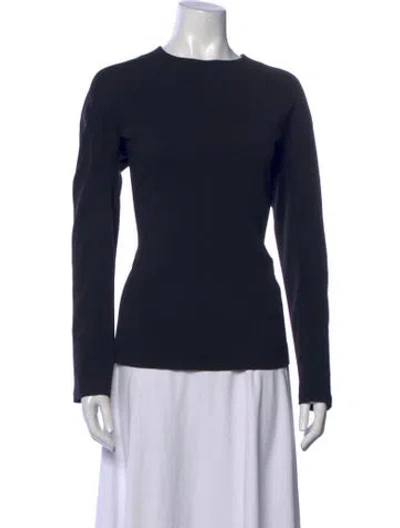 Pre-owned Tibi Crew Neck Long Sleeve Top In Black