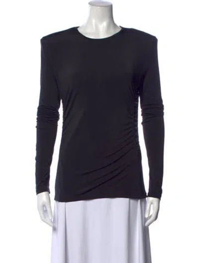 Pre-owned Tibi Crew Neck Long Sleeve Top In Black