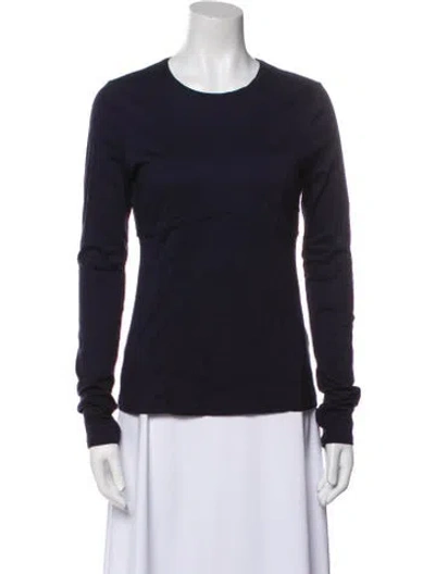 Pre-owned Tibi Crew Neck Long Sleeve Top In Blue