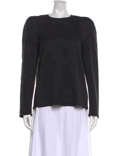Pre-owned Tibi Crew Neck Long Sleeve Top In Blue