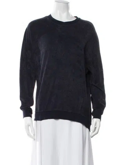 Pre-owned Tibi Crew Neck Long Sleeve Top In Blue