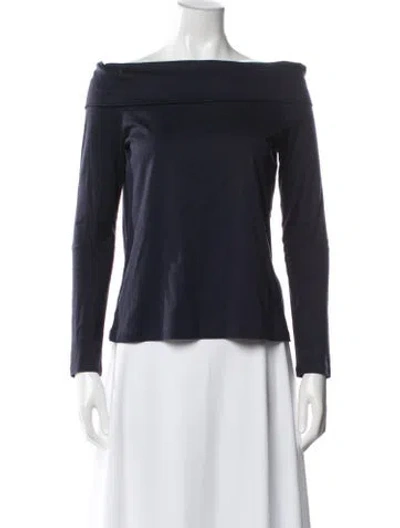 Pre-owned Tibi Crew Neck Long Sleeve Top In Blue