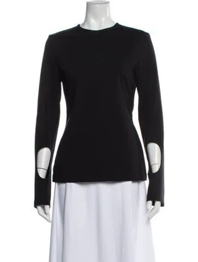 Pre-owned Tibi Crew Neck Long Sleeve Top In Blue