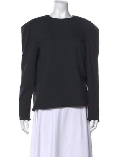 Pre-owned Tibi Crew Neck Long Sleeve Top In Blue