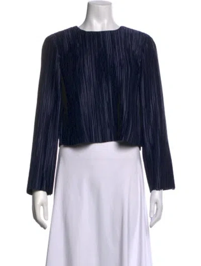 Pre-owned Tibi Crew Neck Long Sleeve Top In Blue
