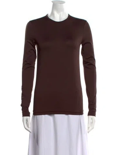 Pre-owned Tibi Crew Neck Long Sleeve Top In Brown