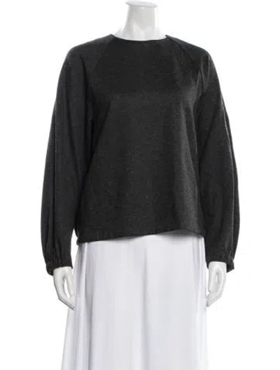 Pre-owned Tibi Crew Neck Long Sleeve Top In Gray