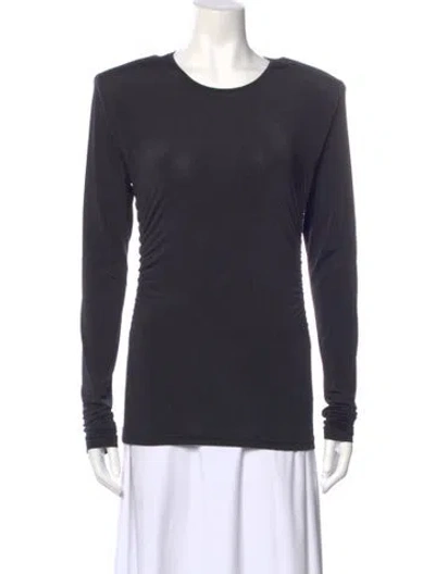 Pre-owned Tibi Crew Neck Long Sleeve Top In Gray