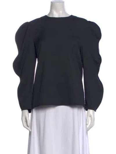 Pre-owned Tibi Crew Neck Long Sleeve Top In Gray