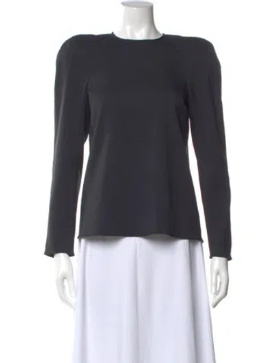Pre-owned Tibi Crew Neck Long Sleeve Top In Gray