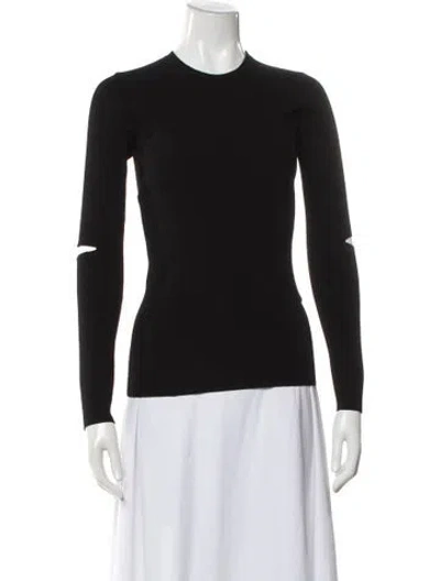 Pre-owned Tibi Crew Neck Long Sleeve Top In Gray