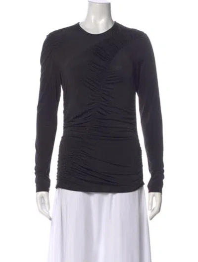 Pre-owned Tibi Crew Neck Long Sleeve Top In Gray