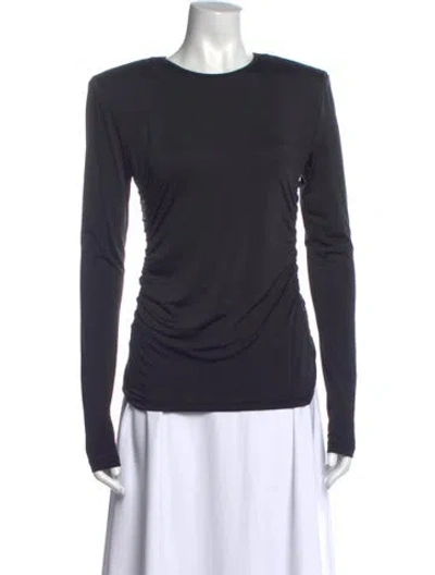 Pre-owned Tibi Crew Neck Long Sleeve Top In Gray