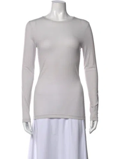 Pre-owned Tibi Crew Neck Long Sleeve Top In Gray