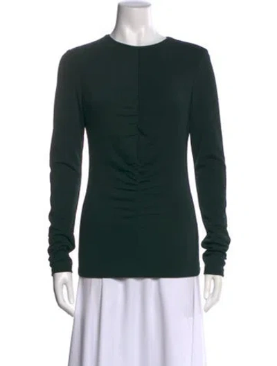 Pre-owned Tibi Crew Neck Long Sleeve Top In Green
