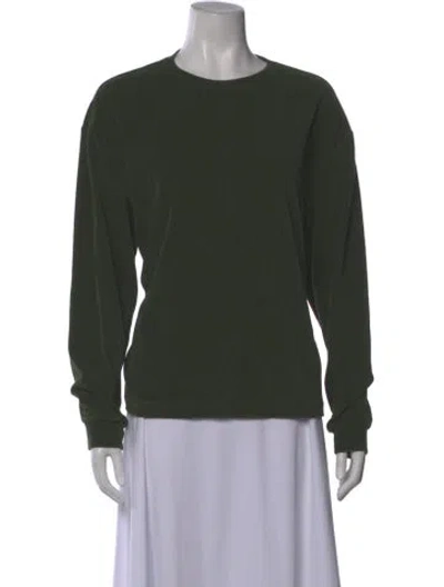 Pre-owned Tibi Crew Neck Long Sleeve Top In Green