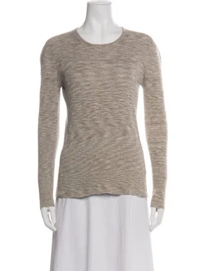 Pre-owned Tibi Crew Neck Long Sleeve Top In Green