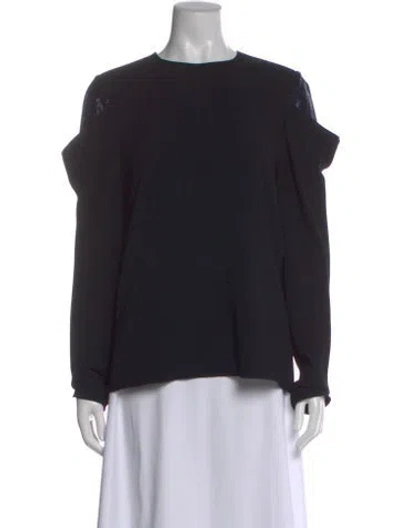 Pre-owned Tibi Crew Neck Long Sleeve Top In Multi