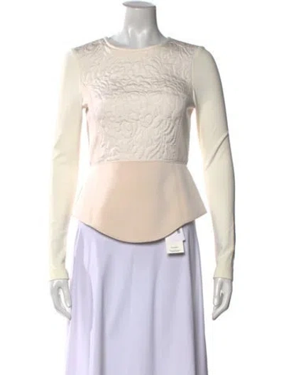 Pre-owned Tibi Crew Neck Long Sleeve Top In Neutral