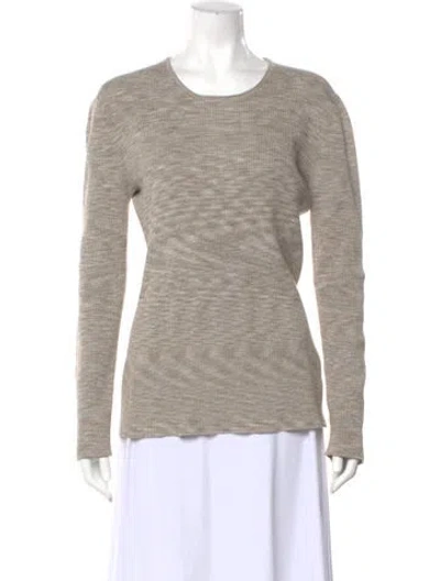 Pre-owned Tibi Crew Neck Long Sleeve Top In Neutral