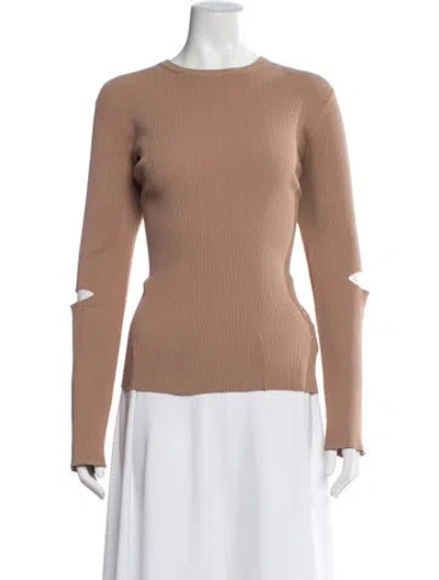 Pre-owned Tibi Crew Neck Long Sleeve Top In Neutral